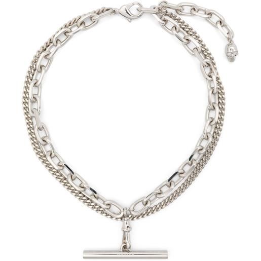 Alexander McQueen collana multifilo - argento