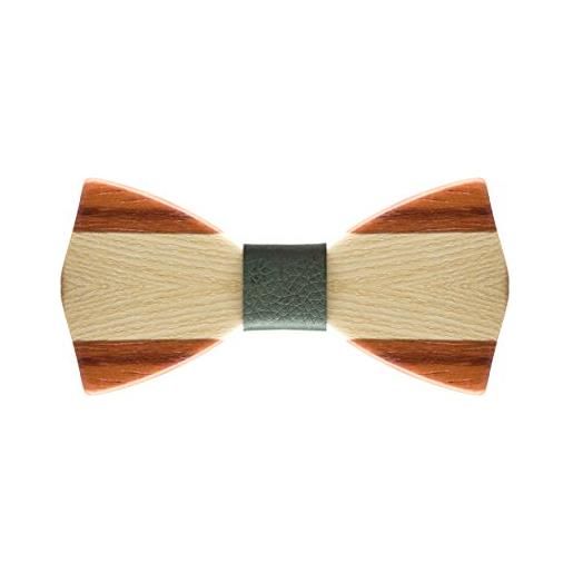 InLegnoWoodDesign papillon in legno di frassino e padouk accessori moda cerimonia mod. Duple (verde scuro)