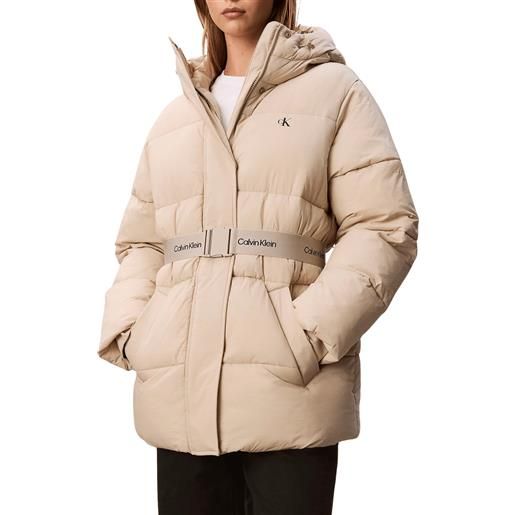 CALVIN KLEIN JEANS belted midweight puffer piumino donna