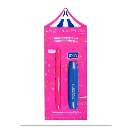 Diego dalla palma myhappytoy eyeliner con mini mypushuptoy primer ciglia, edizione speciale, rosa e blu