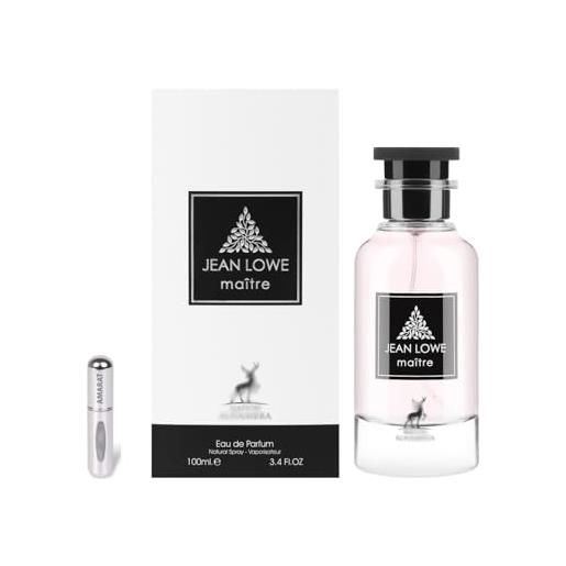 RESAES Resistant and aesthetic profumo jean lowe matière eau de parfum 100 ml, profumo arabo unisex a lunga durata, con atomizzatore ricaricabile da 5 ml, fragranza con note in pelle, iris, patchouli e legni ambrati (matiere)