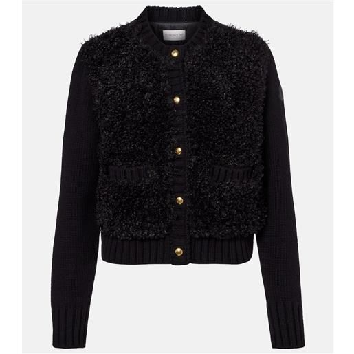 Moncler cardigan imbottito in lana e teddy