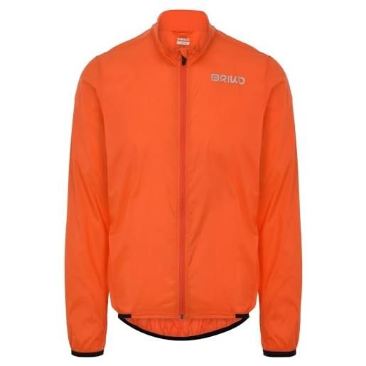 Briko packable jacket, orange flame, l unisex-adulto
