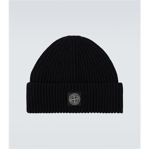 Stone Island berretto compass in lana vergine a coste