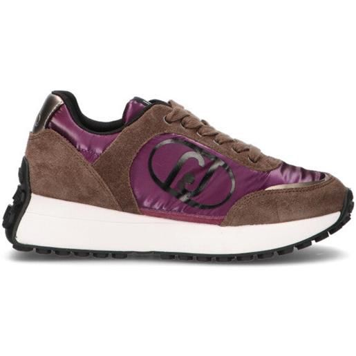 LIU JO sneaker donna marrone e viola in suede