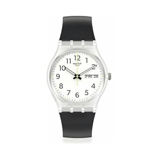 Swatch ge726 rinse repeat black monthly drops orologio da polso, 100% nuova, 100% nuova
