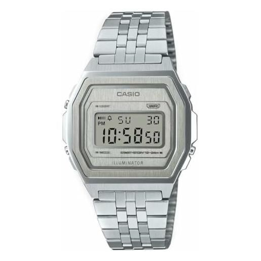 Casio orologio vintage iconic a1000a-7ef digitale argento