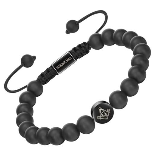 MasonicMan Bracciale Massonico Quadrato E Compasso – Rame Puro Regolabile – Regalo Per Liberi Muratori - 3