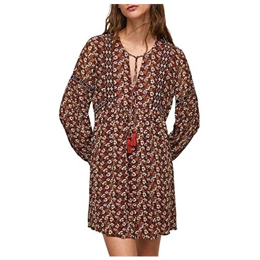 Pepe Jeans liber, vestito donna, rosso (brick), l