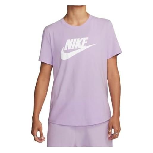 NIKE sportswear essentials t-shirt, violet mist/white, xs donna