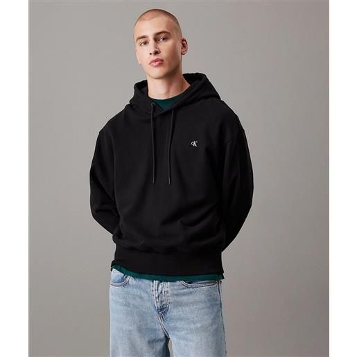 Calvin klein jeans felpa con cappuccio in spugna di cotone uomo