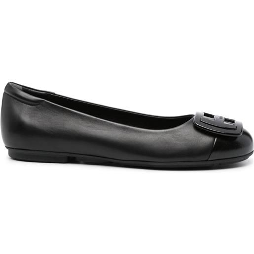 Hogan ballerine con placca logo - nero
