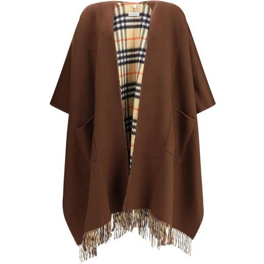 Burberry mantella con ricamo - marrone