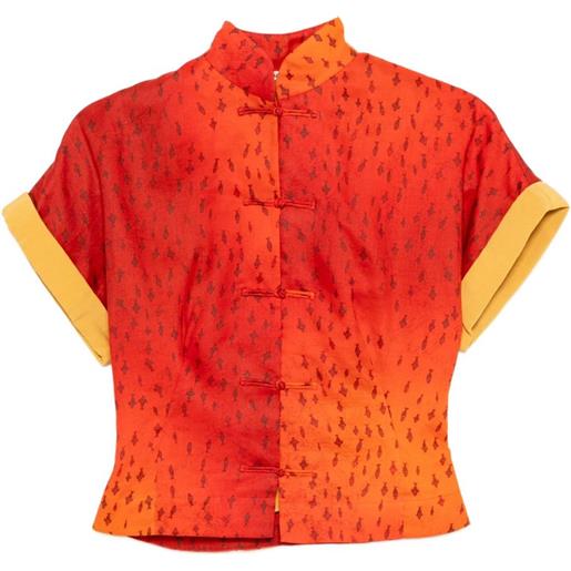 SAMUEL GUÌ YANG top con stampa grafica - rosso