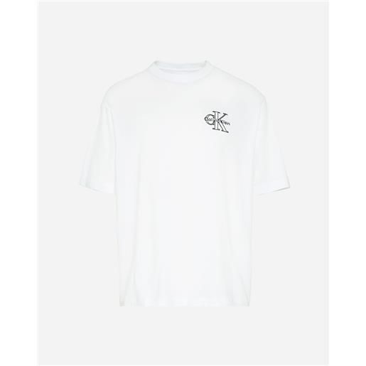 Calvin Klein Jeans monologo m - t-shirt - uomo - bianco