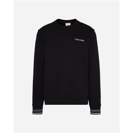 Calvin klein sport crew small logo m - felpa - uomo - nero