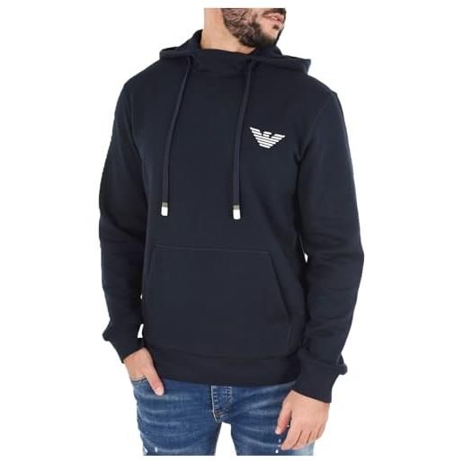 Emporio Armani felpa con cappuccio da uomo, blu navy, marina militare, m
