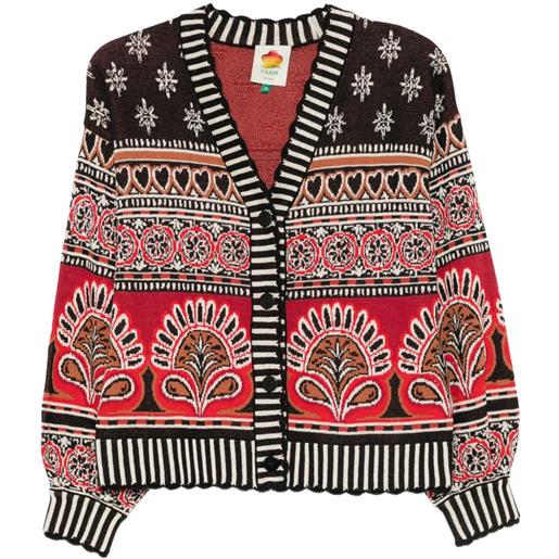 FARM Rio cardigan a fantasia - rosso
