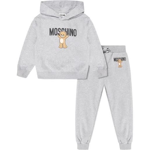 Moschino Kids tuta sportiva con logo - grigio