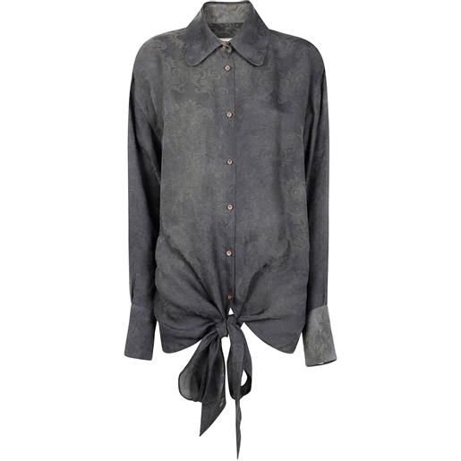 Uma Wang camicia con motivo a fiori - verde