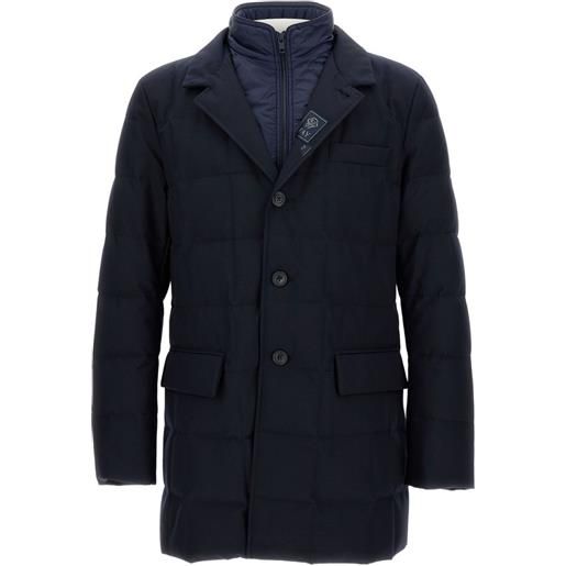 Fay cappotto monopetto imbottito - blu