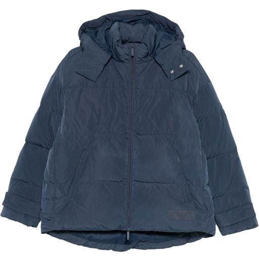 Emporio Armani cappotto imbottito con cappuccio - blu