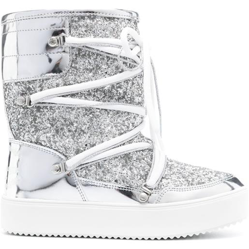 Chiara Ferragni stivali da neve con glitter - argento