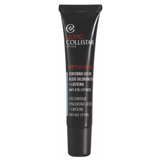 Collistar linea uomo attivi puri contorno occhi acido ialuronico + caffeina anti-età liftante 15 ml - 15 ml
