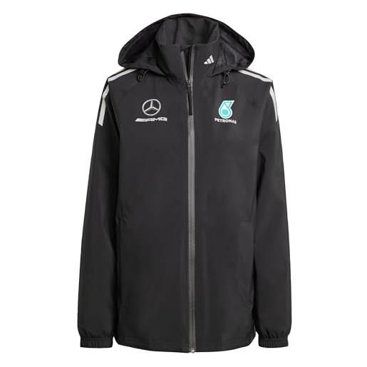 adidas donna mercedes - amg petronas formula one team mechanics rain jacket women, black/reflective silver, m