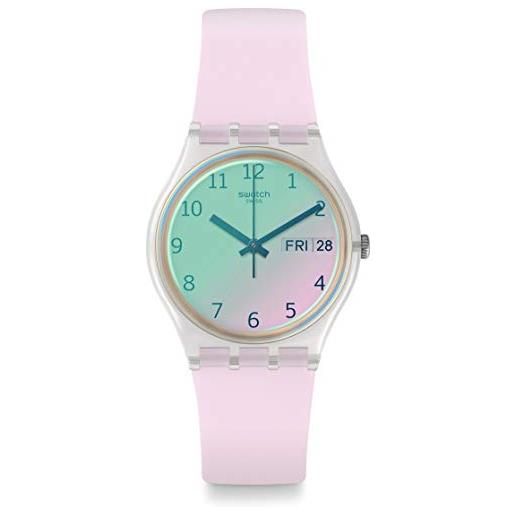 Swatch orologio analogico quarzo unisex adulto con cinturino in silicone ge714