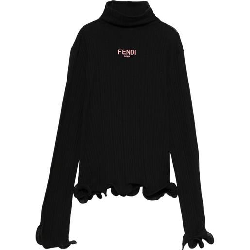 Fendi Kids maglione con logo - nero