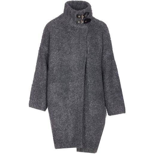 LIU JO cappotto oversize a collo alto - grigio