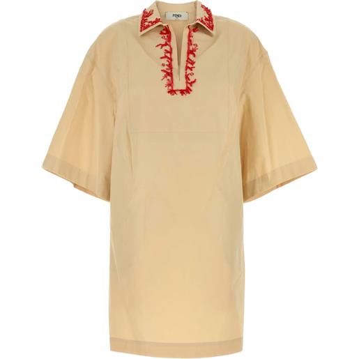 FENDI abito corto in popeline - giallo