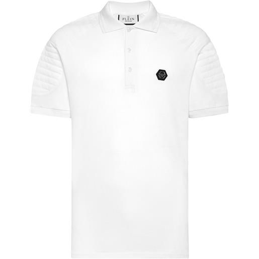 Philipp Plein polo con applicazione - bianco