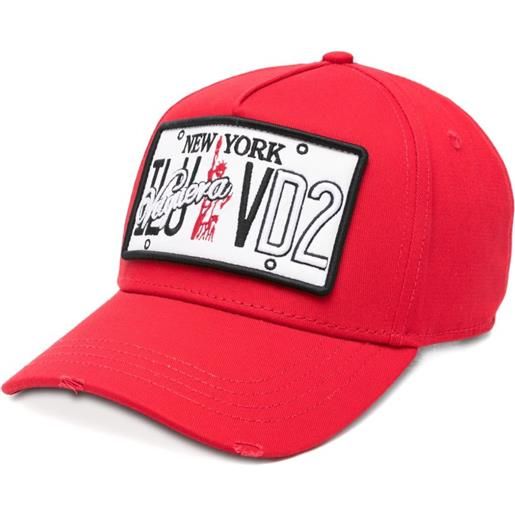 DSQUARED2 cappello da baseball con applicazione logo - rosso