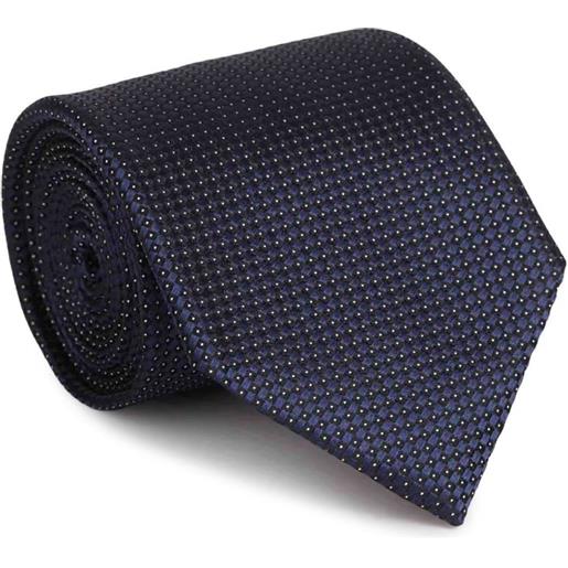 Zegna cravatta in seta con motivo geometrico - blu