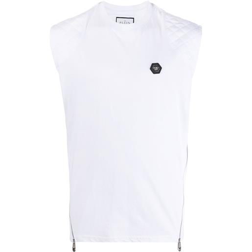 Philipp Plein gilet trapuntato hexagon - bianco