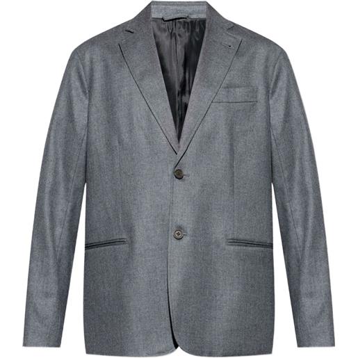 Emporio Armani blazer monopetto in lana - grigio