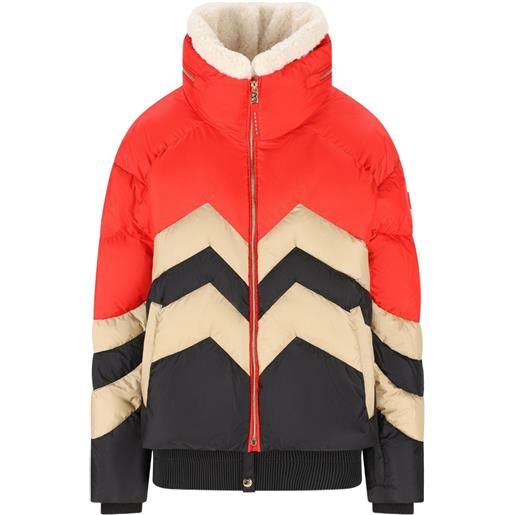 BOGNER piumino con motivo chevron - rosso