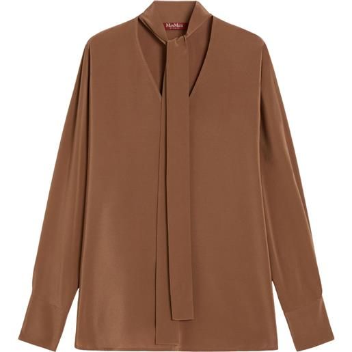 Max Mara Studio max mara  blusa in crêpe de chine di seta con fusciacca