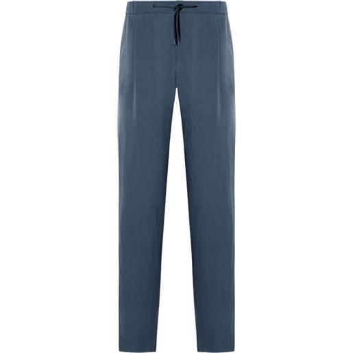 Giorgio Armani pantaloni plissé con coulisse - blu