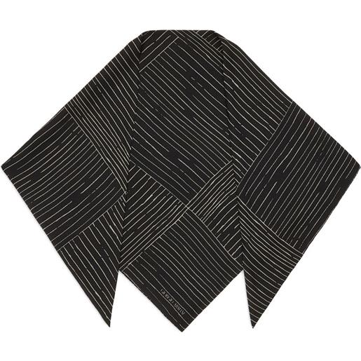 Giorgio Armani sciarpa a righe - nero