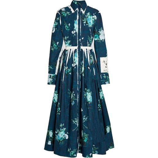 ERDEM chemisier con stampa a fiori - blu
