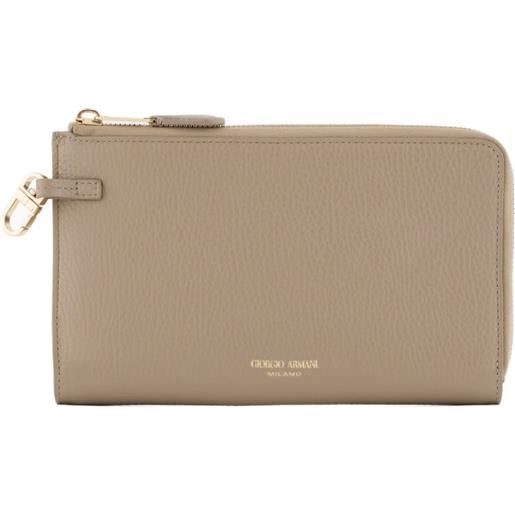 Giorgio Armani portafoglio con zip - toni neutri