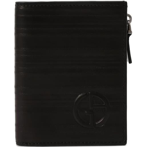 Giorgio Armani portafoglio con logo goffrato - nero