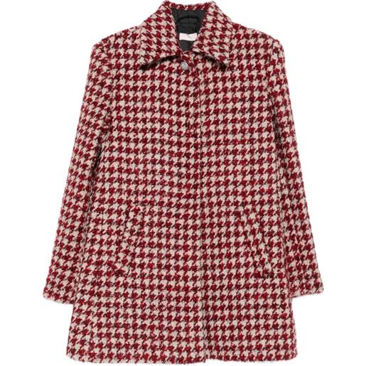 LIU JO cappotto con motivo pied-de-poule - rosso