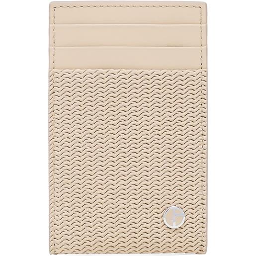 Giorgio Armani portacarte con logo in rilievo - toni neutri