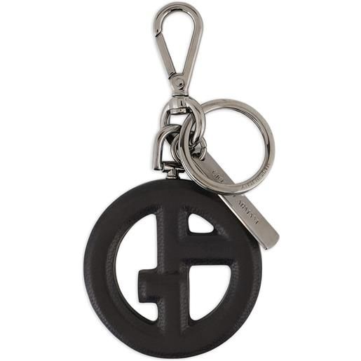 Giorgio Armani portachiavi con ciondolo logo - nero