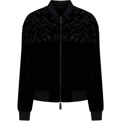 Giorgio Armani bomber con decorazione - nero