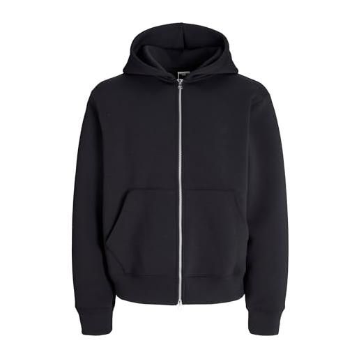 JACK & JONES jcocover scuba - felpa con cappuccio con zip, colore: noos, chiaro grigio melange, m